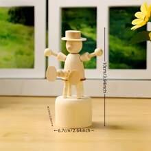 1pc Wooden Mini Animal Desktop Decor, Creative Cute Toy, Bedroom Decoration, Living Room Ornament, High Playability, Birthday Gift, Holiday Party, Suitable As Small Gift