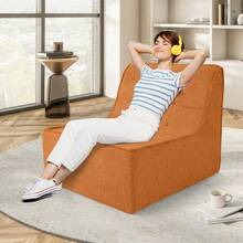 Boneless Sofa Lazy Sofa W/High-Density One-Piece Sponge Filling Ergonomic Dseign - 橘色 - 查看 10
