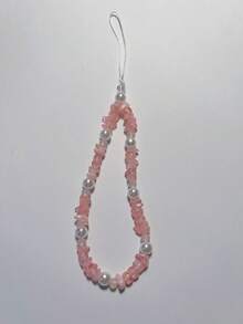 قطعة واحدة شارم بتصميم أحجار مكسورة، آللئ صناعية بيضاء، قلب وردي رقيق للأجهزة المحمولة، شارم لأجهزة الجوال متوافق مع آلة التصوير CCD - متعدد الألوان - مشاهدة 10