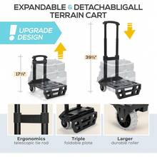 TOURIT Collapsible 48-Can Leak-Proof Insulated Rolling Cooler With All-Terrain Cart, Upgraded Fixtures And New Wheels Suitable For Beach, Picnic, Shopping - A1- Gray - View 3