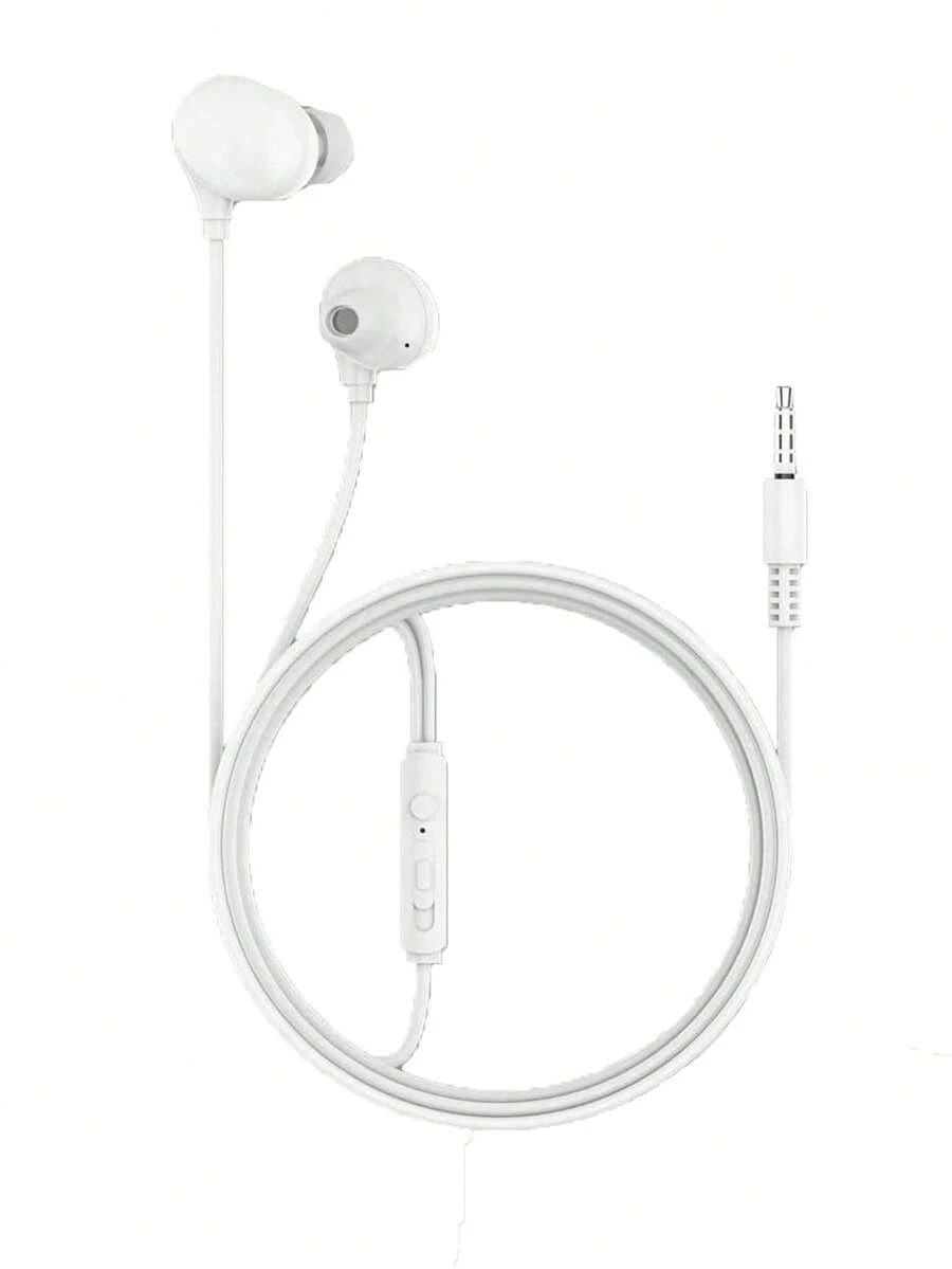 全新有线耳机 3.5 毫米白色入耳式立体声耳机，低音强劲，音质出色，适用于安卓系统 - 白色 - 查看 1