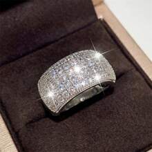 1 Stück Damen Mode Ring, luxuriöser funkelnder Zirkonia eingelegter Legierungsring, geeignet für Valentinstag, Urlaub, Pendeln, Dates, Partys, Hochzeiten, Verlobungen, geeignet als Geschenk für Ehefrau, Freundin, Mutter zum Geburtstag, Jahrestag, Neujahr, für alle Jahreszeiten