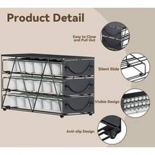 Coffee Pod Holder For Counter, Pod Holder For K-Cups, 3-Tier Metal Coffee Capsule Storage Drawer, 42 Capacity Pods Organizer For Cafe Counter, Home, Office Or Kitchen, Black - Black-42 Pod - View 5