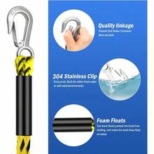 Heavy Duty Tow Rope Boating Tow Ropes For Tubing Towable Tube 60 FT - Yellow&Black - View 2