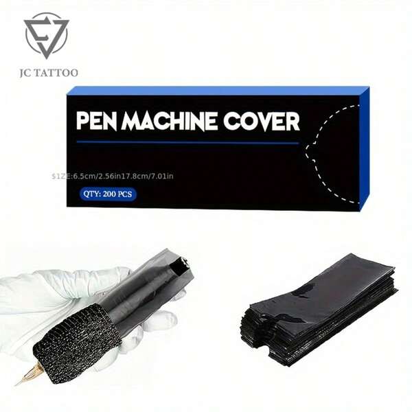 200 peças Suporte de Caneta de Tatuagem, Suporte Descartável de Caneta de Máquina de Tatuagem OZER Filtro Descartável Bolsa Protetora de Plástico para Caneta de Tatuagem para Iniciantes e Artistas de Tatuagem Experientes