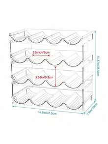 Estante apilable de plástico para botellas de agua, organizador de almacenamiento de alimentos para gabinete de cocina, refrigerador, sostiene botellas de hasta 40 onzas