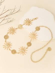 Moon Shaped Waist Chain, Suitable To Pair With Dresses - Golden Sun - View 3