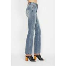 Full Size Tummy Control Back Embroidered Pocketed Bootcut Jeans Plus Size