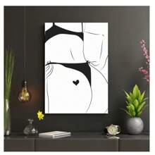 1pc Frameless Modern Minimalist Black And White Lines Sexy Girl Posters High-Definition Printing Wall Arts Suitable For Living Room, Bedroom, Dormitory, Study, Bar, Coffee Shop Wall Decoration, Home Decoration