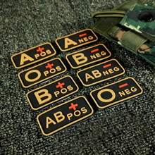 PVC Luminous Blood Type Armband A+ B+ AB+ O+ Patch Morale Patch Soft Glue(1pc)