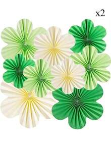 Birthday Party Decor Paper Flowers, Paper Wall Decor Flowers, Party Backdrop Paper Fan Hanging Paper Flowers - Multicolor - View 22