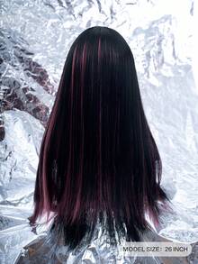 alicegarden 1 件合成耐热长直发假发，多色假发，26 英寸长，由纤维制成，适合日常使用，自然逼真的假发 - 彩色 - 查看 3