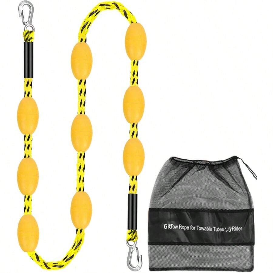 Heavy Duty Tow Rope Boating Tow Ropes For Tubing Towable Tube 60 FT - Yellow&Black - View 1