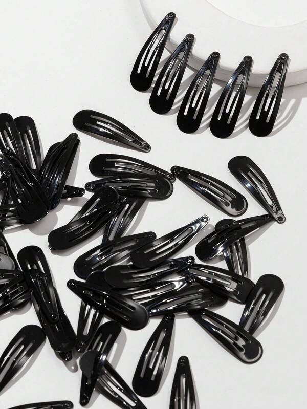 10pcs Women Solid Casual Snap Clip, For Daily Life, Claw Clips, Hair Claws, Hair Slide, Hair Barrettes