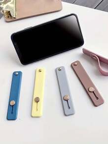 Support de téléphone portable ultra fin et pliable, accessoires de smartphone, support de bureau portable invisible pour téléphone portable avec autocollant au dos, support fin neutre, support bracelet, boucle d'anneau de doigt simple et invisible, support de téléphone portable multi-fonction paresseux à tirer et pousser, autocollant antidérapant au dos, support décoratif de téléphone portable, adapté pour les déplacements quotidiens, la télévision et les films