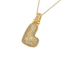 Gold Letter Necklace, Cute Initial Necklaces For Women 18k Gold Plated Balloon Letter Necklace Dainty Gold Necklaces For Women Charm Name Choker Fashion Women Jewelry