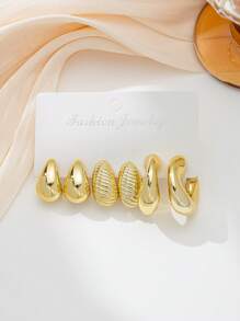 Conjunto de 2 a 18 peças de brincos e pingentes de orelha de ouro mais vendidos, adequados para uso diário durante todo o ano