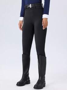 ROYALS MATTINI 女式带口袋骑马裤，黑色马术紧身裤，全抓地硅胶防滑耐用骑马裤，适合马术运动