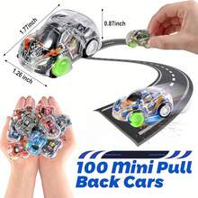 10/20/30/50/100pcs Mini Pullback Cars With Cartoon Transparent Racing Cars And Colorful Shells, Suitable For Teenagers, Inertial Cars Suitable For Back To School, Graduation, Christmas, Halloween Gifts (Random Style And Color) - Multicolor - View 6