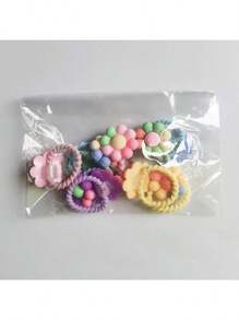 10pcs Floral Hair Accessories, Cute Hair Ties, Summer Hair Scrunchies, Safe For Hair - Colorful 8-Petal Flowers, 10 Sets; Large Bow Design, 10 Sets Ponytail Holder Hair Elastic Hair Rope