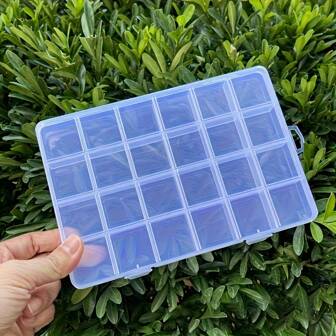 24-Grid Clear PP Plastic Storage Box For Jewelry Beads, Small Items, Electronic Components Organization For Women Storage Organizer Travel Essentials Gift Back To School