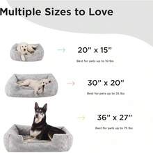 Best Friends By Sheri Lounge Bed Calming Faux Fur Dog Bed, Gray, Large, 36 X 27 - Xám - Xem 2