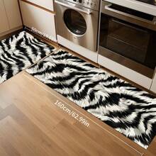 1 pieza Alfombra suave de cocina, Felpudo lavable antideslizante, Alfombra camino, Felpudo, Juego de alfombrillas de baño, sala de estar, lavandería, Alfombra de área, Decorativa apta para cocina, sala de estar, entrada, balcón, decoración del hogar, anti-suciedad, cafetería, bar, fiesta, regalo festivo, Alfombra de piso de dormitorio, Alfombra de baño, Decoración de habitación, Decoración de cocina, Diseño de reno en marco azul y blanco a rayas de fondo colorido