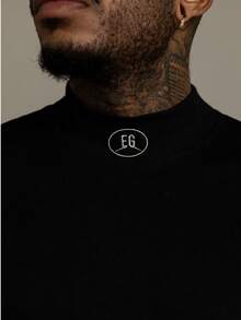Oversized Turtleneck T-Shirt EG Black - 黑色 - 查看 3