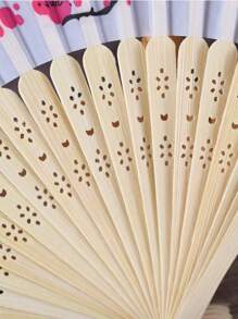 1pc/3pcs Chinese Style Ink Painting Plum Blossom Female Folding Fan Silk Fan Wedding Elegant Plum Blossom Silk Fan Summer Cooling,Beach,Travel