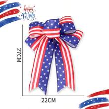Decoraciones para el Día de la Independencia estadounidense (4 de julio), lazos, estrellas y rayas de lino fino, perfectos para porches, patios y decoraciones interiores, para volver a la escuela