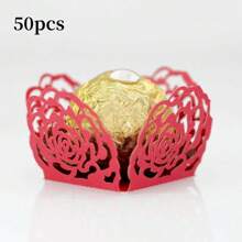 50 pezzi Vassoi separatori per confezioni di cioccolato in carta, porta cioccolatini con fori, pirottini per muffin in carta per decorazioni di matrimoni e feste, dolci