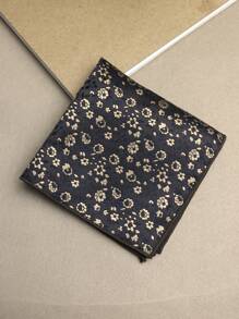 1pc Floral Print Pocket Square, Suitable For Suit, Business, And Streetwear