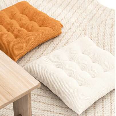 灯芯绒椅垫（带绑带） 超柔软温暖地垫（适用于阅读区） 舒适方形椅垫（成人适用） 1套适用于万圣节和圣诞节装饰