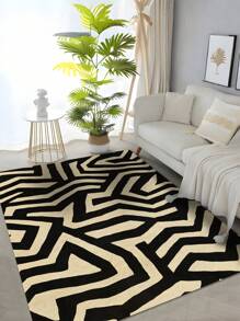 1pc Luxury Minimalist Line Art Patterned Carpet, 1100g High Density Faux Wool + TPR Washable Bottom, 0.6cm Thickness, Vintage European Botanical Elements Soft Shaggy Area Rug For Outdoor, Entryway, Living Room, Bedroom, Laundry Room, Bathroom, Machine Washable All Season Large Size Mat, Home Decor
