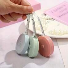 1pc Mini Retractable Ruler Keychain | Cute Waist Measure Tool For Women | Handy Ruler For Journaling, Sewing, Fitness, Travel | Miniature Cute Design, Lightweight & Portable, Attached To Keychain | Soft Leather Material, Comfortable & Durable, Suitable For Precisely Measuring Waist, Height, Journaling, Sewing & More,Back To School,School Supplies
