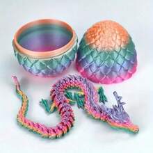 A Set Of 3D Printed Dragons And Surprise Eggs With Movable Joints - Colorful Collection Of Home Office Decorative Desktop Ornaments, Suitable For Various Room Decoration Statues, Suitable For Halloween, Christmas And Thanksgiving Gifts