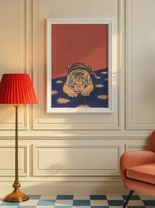 1pc Tiger Print, 70s Poster, Retro Bedroom Decor, Tiger Decor, Mid Century Modern Decor, Tiger Wall Art Bedroom Room Print Art