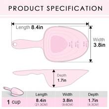 1Pc Food Scoops For Kitchens, Bars, Parties, Weddings, Practical Scoops For Shaved Ice, Pet Food Scoops, Cat And Dog Food Cups, 1 Cup Melamine Food Scoops With Measurement Lines (Including 1 Cup, 1/2 Cup, 1/4 Cup), Melamine Shovels