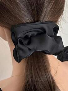 3pcsWomen Satin Scrunchie, Elegant Silky Hair Ties, Minimalist Solid Color Shiny Hair Accessories For Ponytail And Everyday Use