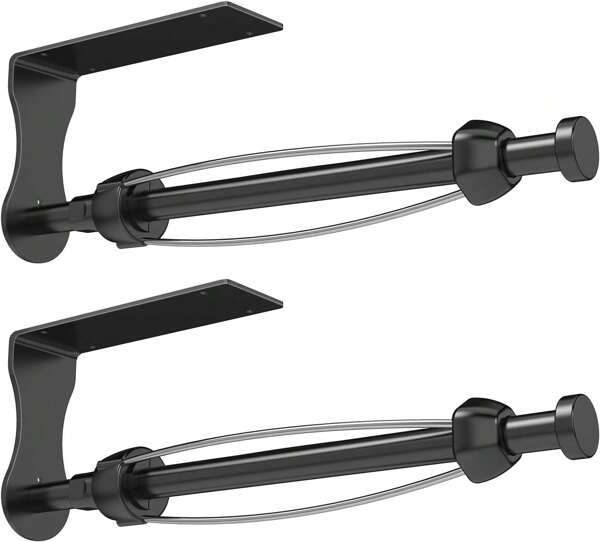 SetSail Paper Towel Holder, Single Hand Operable Paper Towel Holder Under Cabinet With Adjustable Damper Easy Tear Wall Mount Self-Adhesive Or Drilled For Kitchen Bathroom, Black