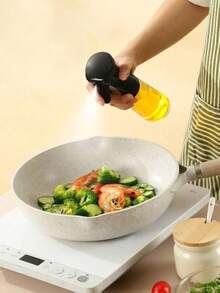 1 件烧烤喷雾瓶，透明分配器创意厨房油瓶按压细雾调味瓶，塑料喷雾瓶可用于空气炸锅浇花喷雾瓶（颜色随机）