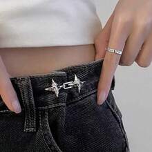 1/3/6pcs Light Luxury Elegant, Four Pointed Star Waist Tightening Tool, Adjustable Waist Buckle, Fashionable Jeans, Fixed Waist Buckle