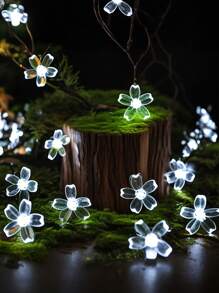1 Peça, Luzes de Corda Solar de Flor de Sakura à Prova d´Água para Uso Externo 20L/30L/50L/100L /200L Branco Quente/Branco Frio/Multicolorida /Azul, Decorações de Luzes de Fada para Jardim, Cerca, Pátio, Quintal, Árvore de Natal, Gramado, Pátio, Decoração de Festa