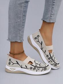 STEPREACH 2025秋季新款女士休闲运动鞋透气网眼鞋时尚轻便防滑柔软 - 米色 - 查看 4