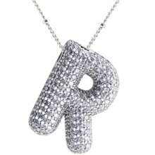 1 Stück modischer, eleganter Kristall-Strass-Buchstabenanhänger-Kette in Goldfarbe für Frauen