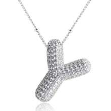 1 Stück modischer, eleganter Kristall-Strass-Buchstabenanhänger-Kette in Goldfarbe für Frauen