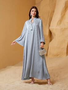 Women's Satin Diamond Luxury Kaftan Dress - NC14 - View 4