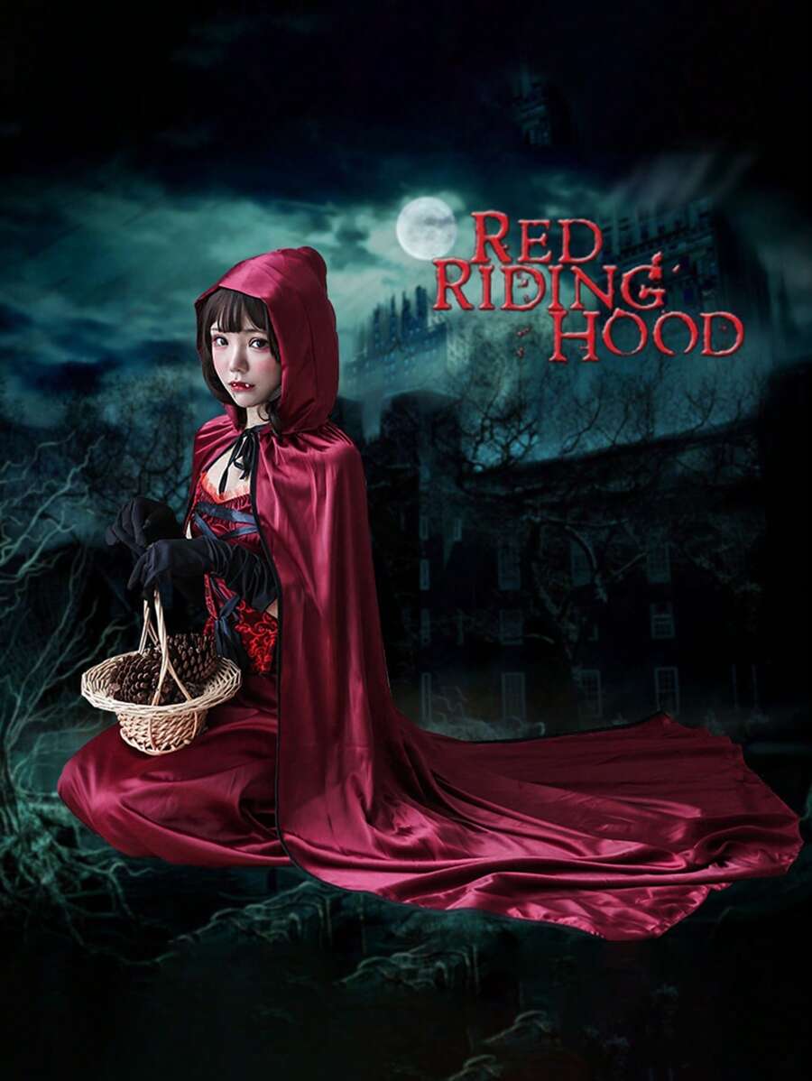 1 Piece Women's Clothing Shawl, Little Red Riding Hood Role-Playing Cloak Vampire Cos Performance Cape