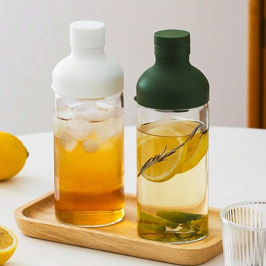 1个装 500毫升 时尚玻璃水瓶 带茶壶 耐寒饮水瓶 - 彩色 - 查看 1