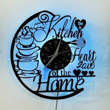 1 Horloge murale vinyle LED de conception de cuisine unique, convenant aux salons, chambres à coucher, bureaux et cuisines - cadeau original pour les anniversaires d'amis, la Fête des mères, le printemps, les cérémonies de remise des diplômes, Noël